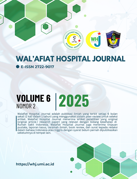 					View Vol. 6 No. 2 (2025): Wal'afiat Hospital Journal
				